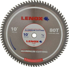 Lenox - 10" Diam, 5/8" Arbor Hole Diam, 80 Tooth Wet & Dry Cut Saw Blade - Titanium Carbide-Tipped, General Purpose Action, Standard Round Arbor - Americas Tooling