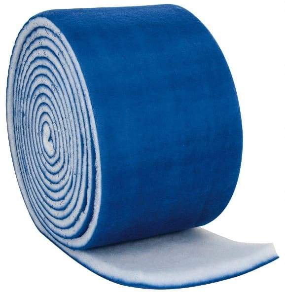 Made in USA - 60' Long x 20" Wide x 2" Thick Polyester Media Air Filter Media Roll - MERV 8, 89% Arrestance Efficiency, 500 FPM Max Air Flow, 0.21" wpg Init Resist, 1" wpg Final Resist, 30 to 35% Particle Capture Efficiency, Use with Any Unit - Americas Tooling