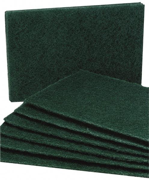 Ability One - 9-1/2" Long x 6" Wide x 1/4" Thick Scouring Pad - Medium-Duty, Green - Americas Tooling