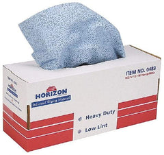 Ability One - Flat Fold Shop Towel/Industrial Wipes - 16-1/2" x 11-1/2" Sheet Size, Blue - Americas Tooling