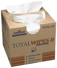 Ability One - Flat Fold Shop Towel/Industrial Wipes - 16-1/2" x 10" Sheet Size, White - Americas Tooling