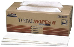 Ability One - Flat Fold Shop Towel/Industrial Wipes - 16-1/2" x 20" Sheet Size, White - Americas Tooling