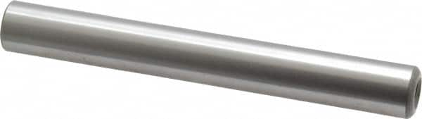 Jergens - 1/2" Diam x 4" Pin Length Alloy Steel Pull Out Dowel Pin - C 47-58 & C 60-64 (Surface) Hardness, 1 Beveled & 1 Threaded End - Americas Tooling