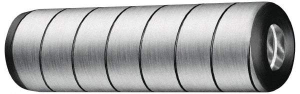 Jergens - 1/2" Diam x 3" Pin Length Alloy Steel Grooved Dowel Pin - C 47-58 & C 60-64 (Surface) Hardness, 1 Beveled & 1 Threaded End - Americas Tooling