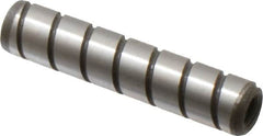 Jergens - 5/16" Diam x 1-1/2" Pin Length Alloy Steel Grooved Dowel Pin - C 47-58 & C 60-64 (Surface) Hardness, 1 Beveled & 1 Threaded End - Americas Tooling