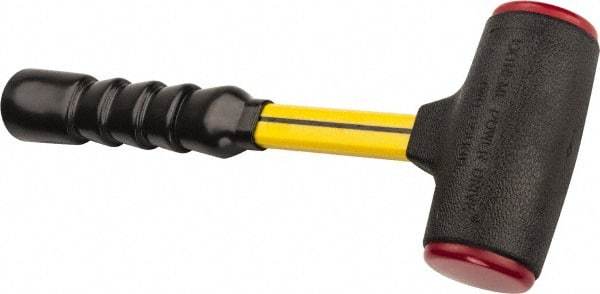 NUPLA - 32 oz Head 2" Face Diam Urethane Dead Blow Hammer - 13-11/16" OAL, Fiberglass Handle - Americas Tooling