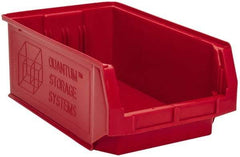 Quantum Storage - 90 Lb. Load Capacity, 19-3/4" Deep, Red Polyethylene Hopper Stacking Bin - 7-7/8" High x 12-3/8" Wide x 19-3/4" Long - Americas Tooling