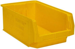 Quantum Storage - 90 Lb. Load Capacity, 19-3/4" Deep, Yellow Polyethylene Hopper Stacking Bin - 7-7/8" High x 12-3/8" Wide x 19-3/4" Long - Americas Tooling