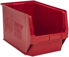 Quantum Storage - 100 Lb. Load Capacity, 19-3/4" Deep, Red Polyethylene Hopper Stacking Bin - 11-7/8" High x 12-3/8" Wide x 19-3/4" Long - Americas Tooling