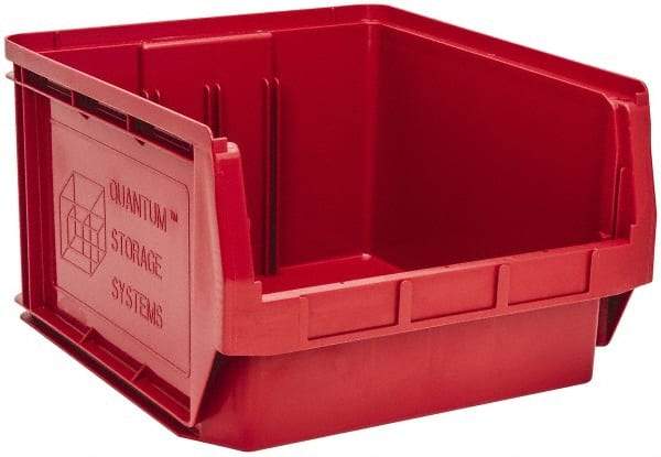 Quantum Storage - 120 Lb. Load Capacity, 19-3/4" Deep, Red Polyethylene Hopper Stacking Bin - 11-7/8" High x 18-3/8" Wide x 19-3/4" Long - Americas Tooling