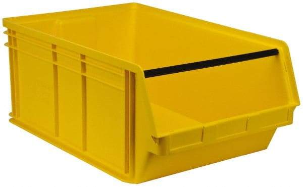 Quantum Storage - 140 Lb. Load Capacity, 29" Deep, Yellow Polyethylene Hopper Stacking Bin - 11-7/8" High x 18-3/8" Wide x 29" Long - Americas Tooling