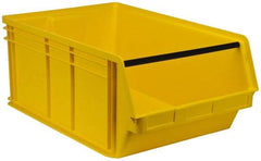 Quantum Storage - 140 Lb. Load Capacity, 29" Deep, Yellow Polyethylene Hopper Stacking Bin - 11-7/8" High x 18-3/8" Wide x 29" Long - Americas Tooling