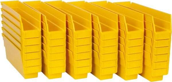 Quantum Storage - 50 Lb. Load Capacity, 11-5/8" Deep, Yellow Polypropylene Hopper Shelf Bin - 4" High x 2-3/4" Wide x 11-5/8" Long - Americas Tooling