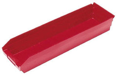 Quantum Storage - 50 Lb. Load Capacity, 23-5/8" Deep, Red Polypropylene Hopper Shelf Bin - 4" High x 6-5/8" Wide x 23-5/8" Long - Americas Tooling