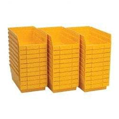 Quantum Storage - 50 Lb. Load Capacity, 11-5/8" Deep, Yellow Polypropylene Hopper Shelf Bin - 4" High x 6-5/8" Wide x 11-5/8" Long - Americas Tooling