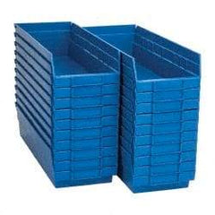 Quantum Storage - 50 Lb. Load Capacity, 17-7/8" Deep, Blue Polypropylene Hopper Shelf Bin - 4" High x 6-5/8" Wide x 17-7/8" Long - Americas Tooling