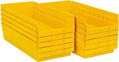 Quantum Storage - 50 Lb. Load Capacity, 17-7/8" Deep, Yellow Polypropylene Hopper Shelf Bin - 4" High x 8-3/8" Wide x 17-7/8" Long - Americas Tooling