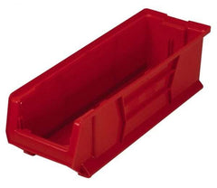 Quantum Storage - 100 Lb. Load Capacity, 23-7/8" Deep, Red Polypropylene Hopper Stacking Bin - 7" High x 8-1/4" Wide x 23-7/8" Long - Americas Tooling