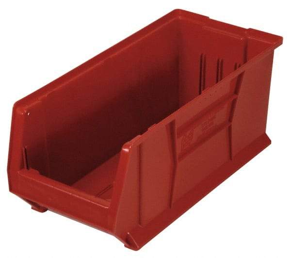 Quantum Storage - 100 Lb. Load Capacity, 23-7/8" Deep, Red Polypropylene Hopper Stacking Bin - 9" High x 8-1/4" Wide x 23-7/8" Long - Americas Tooling