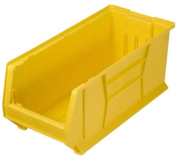 Quantum Storage - 100 Lb. Load Capacity, 23-7/8" Deep, Yellow Polypropylene Hopper Stacking Bin - 9" High x 8-1/4" Wide x 23-7/8" Long - Americas Tooling