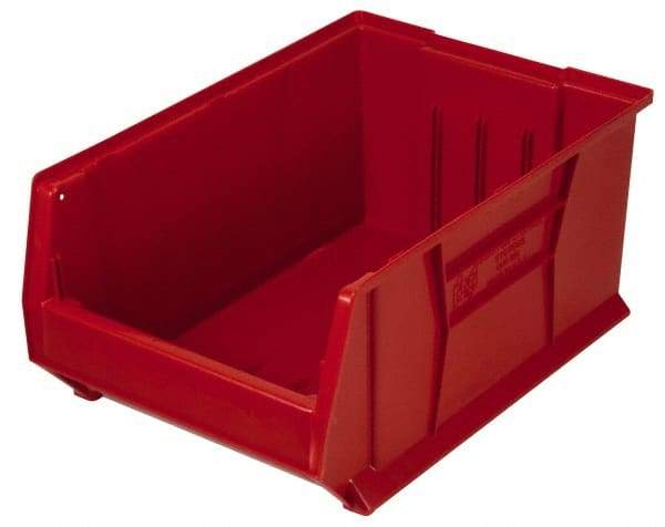 Quantum Storage - 100 Lb. Load Capacity, 23-7/8" Deep, Red Polypropylene Hopper Stacking Bin - 7" High x 11" Wide x 23-7/8" Long - Americas Tooling