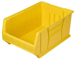 Quantum Storage - 100 Lb. Load Capacity, 23-7/8" Deep, Yellow Polypropylene Hopper Stacking Bin - 7" High x 11" Wide x 23-7/8" Long - Americas Tooling