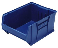 Quantum Storage - 100 Lb. Load Capacity, 23-7/8" Deep, Blue Polypropylene Hopper Stacking Bin - 10" High x 11" Wide x 23-7/8" Long - Americas Tooling