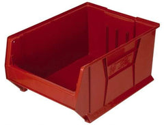 Quantum Storage - 100 Lb. Load Capacity, 23-7/8" Deep, Red Polypropylene Hopper Stacking Bin - 12" High x 18-1/4" Wide x 23-7/8" Long - Americas Tooling