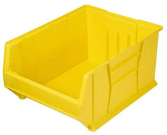 Quantum Storage - 100 Lb. Load Capacity, 23-7/8" Deep, Yellow Polypropylene Hopper Stacking Bin - 10" High x 11" Wide x 23-7/8" Long - Americas Tooling