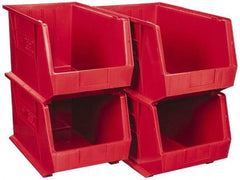 Quantum Storage - 75 Lb. Load Capacity, 18" Deep, Red Polypropylene Hopper Stacking Bin - 10" High x 11" Wide x 18" Long - Americas Tooling