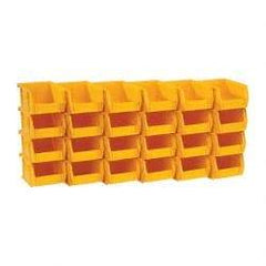 Quantum Storage - 10 Lb. Load Capacity, 5-3/8" Deep, Yellow Polypropylene Hopper Stacking Bin - 3" High x 4-1/8" Wide x 5-3/8" Long - Americas Tooling