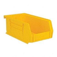 Quantum Storage - 10 Lb. Load Capacity, 7-3/8" Deep, Yellow Polypropylene Hopper Stacking Bin - 3" High x 4-1/8" Wide x 7-3/8" Long - Americas Tooling