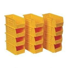 Quantum Storage - 30 Lb. Load Capacity, 10-7/8" Deep, Yellow Polypropylene Hopper Stacking Bin - 5" High x 5-1/2" Wide x 10-7/8" Long - Americas Tooling