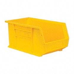 Quantum Storage - 60 Lb. Load Capacity, 14-3/4" Deep, Yellow Polypropylene Hopper Stacking Bin - 7" High x 8-1/4" Wide x 14-3/4" Long - Americas Tooling