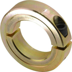 Climax Metal Products - 1-1/4" Bore, Steel, One Piece One Piece Split Shaft Collar - 2-1/16" Outside Diam, 1/2" Wide - Americas Tooling