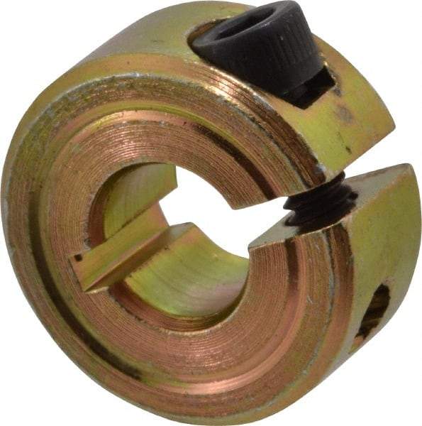 Climax Metal Products - 1/4" Bore, Steel, One Piece One Piece Split Shaft Collar - 5/8" Outside Diam, 9/32" Wide - Americas Tooling