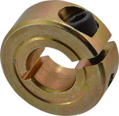 Climax Metal Products - 3/8" Bore, Steel, One Piece One Piece Split Shaft Collar - 7/8" Outside Diam, 11/32" Wide - Americas Tooling