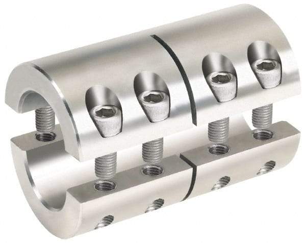 Climax Metal Products - 5/8 x 1/2" Bore, Stainless Steel, Two Piece Two Piece Split Shaft Collar - 1-5/16" Outside Diam, 2" Wide - Americas Tooling