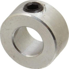 Climax Metal Products - 3/8" Bore, Aluminum, One Piece Solid Set Screw Collars - 3/4" Outside Diam, 3/8" Wide - Americas Tooling