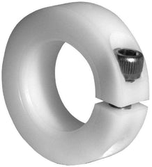 Climax Metal Products - 1-7/16" Bore, Plastic, One Piece One Piece Split Shaft Collar - 2-1/4" Outside Diam, 9/16" Wide - Americas Tooling