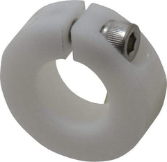 Climax Metal Products - 3/4" Bore, Plastic, One Piece One Piece Split Shaft Collar - 1-1/2" Outside Diam, 1/2" Wide - Americas Tooling