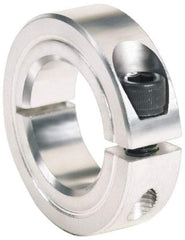 Climax Metal Products - 1/8" Bore, Aluminum, One Piece One Piece Split Shaft Collar - 5/8" Outside Diam, 9/32" Wide - Americas Tooling