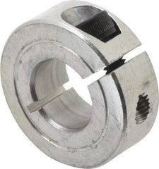 Climax Metal Products - 9/16" Bore, Aluminum, One Piece One Piece Split Shaft Collar - 1-1/4" Outside Diam, 7/16" Wide - Americas Tooling