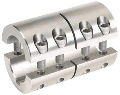 Climax Metal Products - 1 x 3/4" Bore, Stainless Steel, With Keyway Two Piece Split Shaft Collar - 1-3/4" Outside Diam, 3" Wide - Americas Tooling