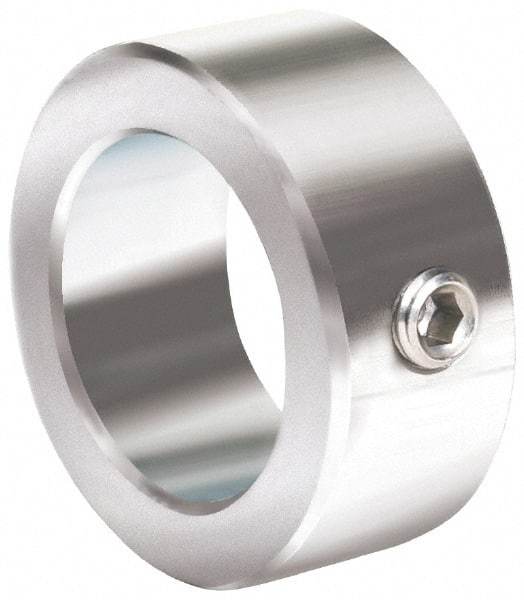 Climax Metal Products - 2-9/16" Bore, Stainless Steel, One Piece Solid Set Screw Collars - 3-3/4" Outside Diam, 1-1/8" Wide - Americas Tooling