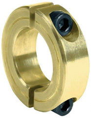 Climax Metal Products - 1-9/16" Bore, Steel, Two Piece Clamping Shaft Collar - 2-3/8" Outside Diam, 9/16" Wide - Americas Tooling