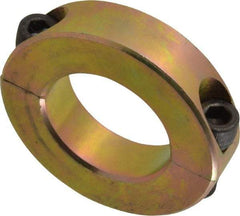 Climax Metal Products - 1-3/16" Bore, Steel, Two Piece Clamping Shaft Collar - 2-1/16" Outside Diam, 1/2" Wide - Americas Tooling