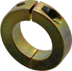 Climax Metal Products - 1-3/8" Bore, Steel, Two Piece Clamping Shaft Collar - 2-1/4" Outside Diam, 9/16" Wide - Americas Tooling