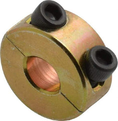 Climax Metal Products - 1/4" Bore, Steel, Two Piece Clamping Shaft Collar - 5/8" Outside Diam, 9/32" Wide - Americas Tooling