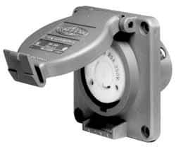 Hubbell Wiring Device-Kellems - 120/208 VAC, 30 Amp, L21-30R NEMA, Self Grounding Receptacle - 4 Poles, 5 Wire, Female End, Gray - Americas Tooling